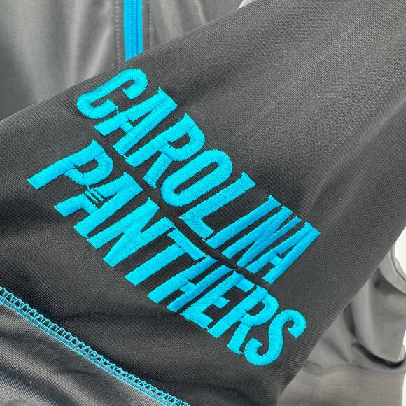 Carolina Panthers Jacket Mens 5XL Gray Black Full Zip + Pockets NFL Team Apparel - Picture 4 of 7